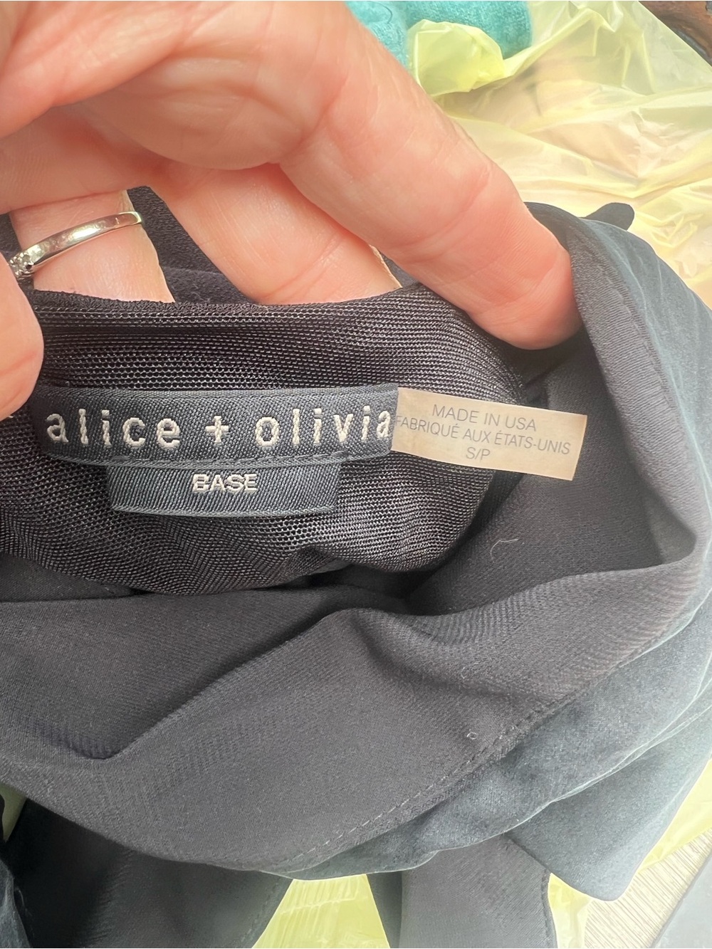 Alice + Olivia Black Plunge Twist Back Bodysuit Sz S Designer Night Out - Picture 7 of 8